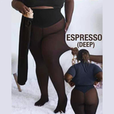 Original Magic Fleece-Lined Leggings – NEW Compression Waistband & One-Seam Design | XXS–3XL | 4 Shades | Closed Foot | Warm Fleece Tights (Light to Brown Fur)