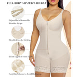 Colombian Full Body Shapewear for Women – Tummy Control, Butt Lifter, Adjustable Straps & Zipper Crotch | High-Compression Faja Bodysuit