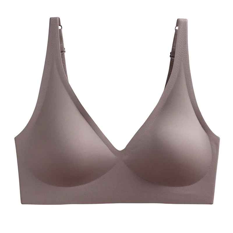 Jelly Wireless Seamless Bra – Women’s Deep V Push-Up Bralette | Comfortable Everyday T-Shirt Bra