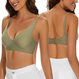 Jelly Wireless Seamless Bra – Women’s Deep V Push-Up Bralette | Comfortable Everyday T-Shirt Bra