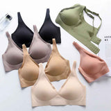 Jelly Wireless Seamless Bra – Women’s Deep V Push-Up Bralette | Comfortable Everyday T-Shirt Bra