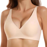 Jelly Wireless Seamless Bra – Women’s Deep V Push-Up Bralette | Comfortable Everyday T-Shirt Bra