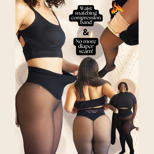 Original Magic Fleece-Lined Leggings – NEW Compression Waistband & One-Seam Design | XXS–3XL | 4 Shades | Closed Foot | Warm Fleece Tights (Light to Brown Fur)