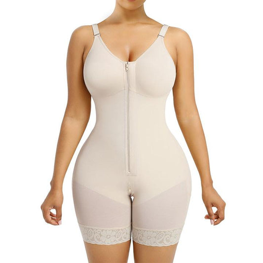 Colombian Full Body Shapewear for Women – Tummy Control, Butt Lifter, Adjustable Straps & Zipper Crotch | High-Compression Faja Bodysuit
