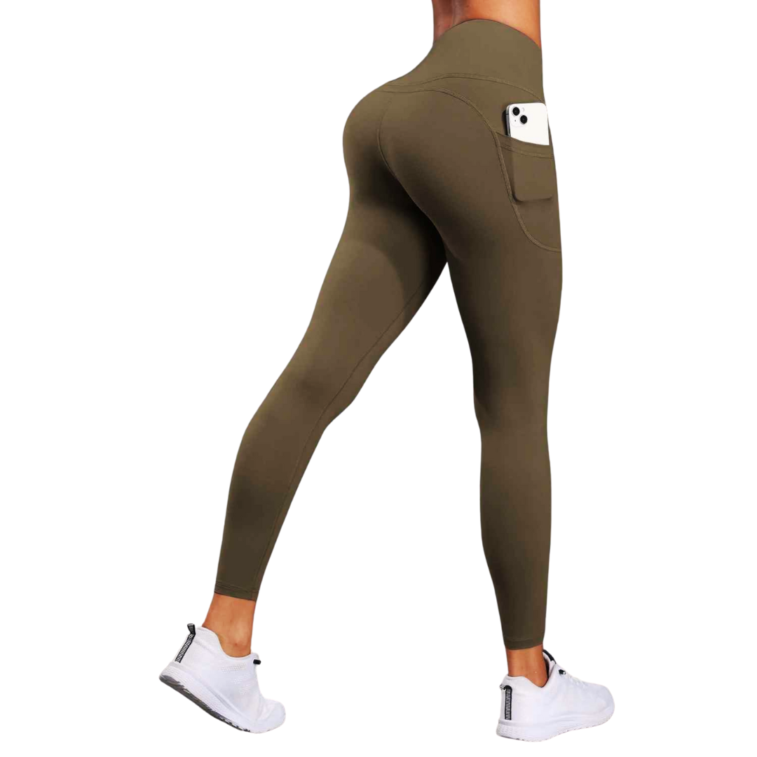 UltraSculpt High-Waisted Tummy Control Leggings – Pocket Shaping Compression Workout Pants